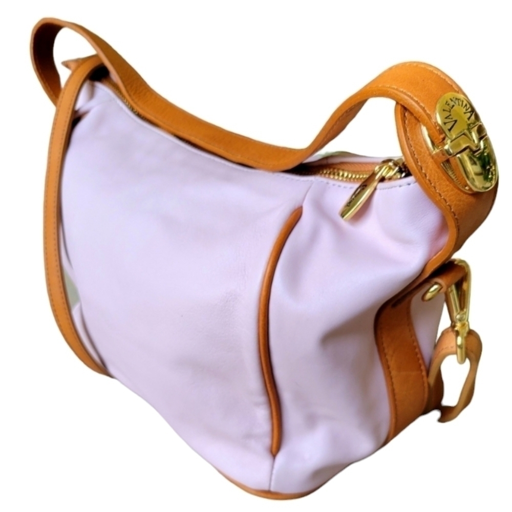 Valentina Soft Blush Shoulder Bag With Adjustable Crossbody Strap EUC